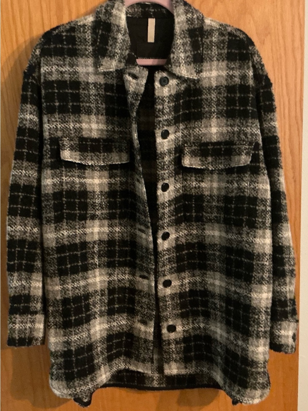 Banana Republic Brown, Cream  & Gray Plaid Shacket